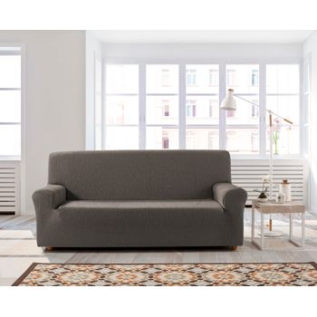 Funda De Sofa Elástica Adaptable Beta, 3 Plazas - 180 - 200 Cm.  Tabaco Estoralis