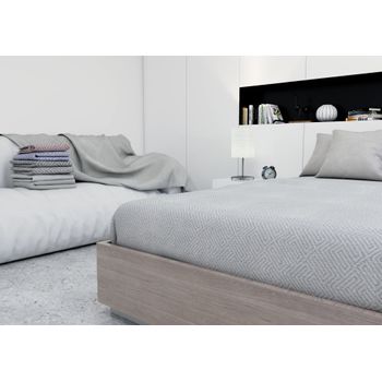 HOME MERCURY - Colcha Multiusos Sofa, Cubrecama, Jarapas, Manta Foulard,  Plaid para Cama, Cubresofa. (230X260CM, Espiga Gris)