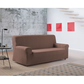 Funda De Sofa Bielastica Adaptable Z51, 3 Plazas - 180 - 200 Cm.  Teja Estoralis