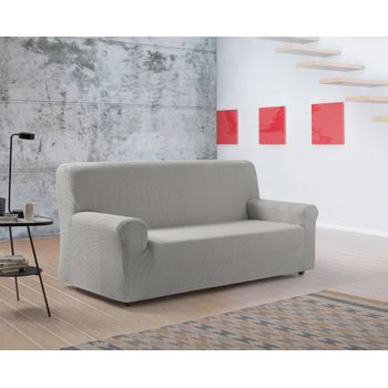 Funda De Sofa Bielastica Adaptable Z51, 3 Plazas - 180 - 200 Cm.  Plata Estoralis