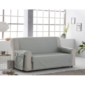 Funda De Sofá Practica, Salva Sofa Luna, 3 Plazas 150 X 220 Cm.  Gris Estoralis