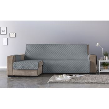 Funda Chaiselongue Acolchada Con Hilo Reversible 290 Brazo Izquierdo Eden Gris Estoralis