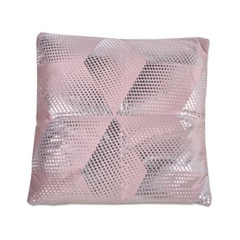 Cojin 45*45 Rosa Print Geometrico Plateado Con Relleno 400 Gr Bijou