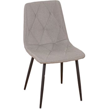 Silla 46*88*54 Gris Rombos Grandes Capitone Tela