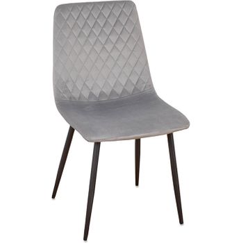 Silla 46*88*54 Terciopelo Gris Rombos Pequeños