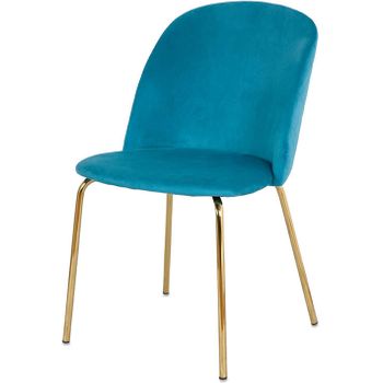 Silla 47.5*84*57.5 Terc Azul Trasera Rombos Pie Dorado Lux