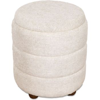 Rebecca Mobili Puff Taburete Organizador Reposapiés Tamaño Blanco 30x30x30