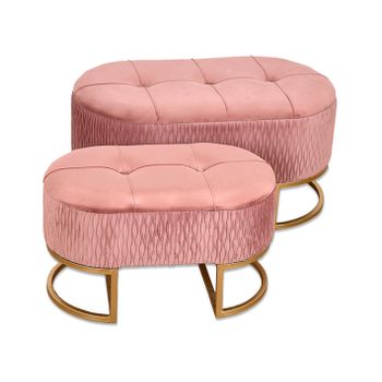 Taburete Con Almacenaje Terciopelo Rosa 45x45x49 Cm Vidaxl con Ofertas en  Carrefour