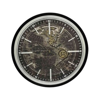 Reloj De Pared Con Movimiento Redondo De 48cm Mapa Mundi John