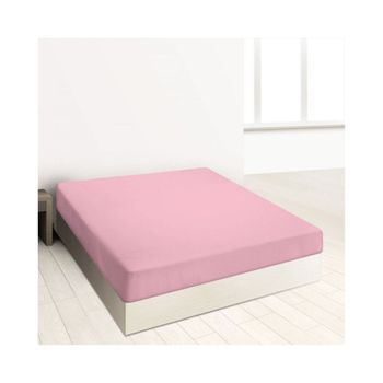 Sábana Bajera Ajustable Algodón/poliéster Burrito Blanco 90cm Rosa