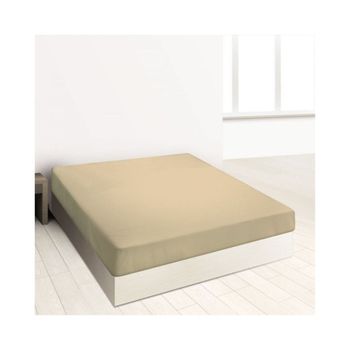 Sábana Bajera Ajustable Algodón/poliéster Burrito Blanco 105cm Beige