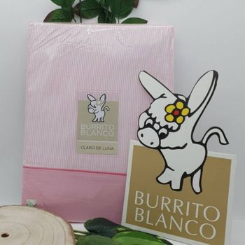 Burrito Blanco Juego Sabana Diseño 297 Claro De Luna Rosa De 135 Cm