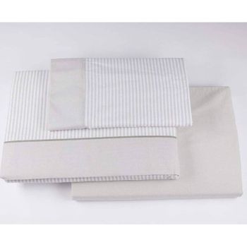 Burrito Blanco Sabana De Franela 100% Algodón Diseño 546 Beige De 135 Cm