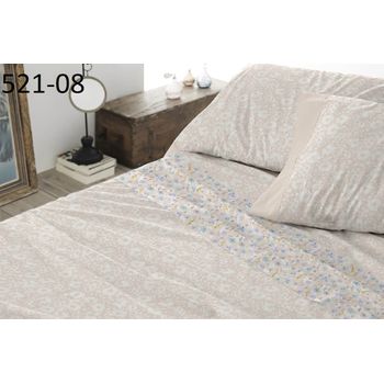 Juego Sábanas 3 Piezas Verano 521 Burrito Blanco Cama 135 Cm Beige