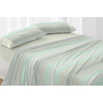 Juego Sábanas 3 Piezas Verano 527 Burrito Blanco Cama 135 Cm Musgo