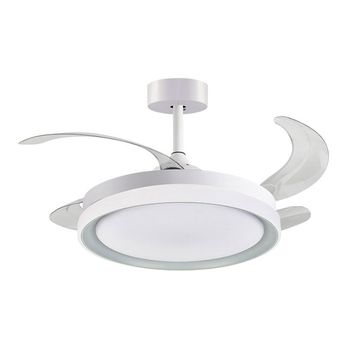 Ventilador De Techo Kigali Bel Air 72w Aspas Retráctiles Mando A Distancia Blanco/plata Ø108 Cm