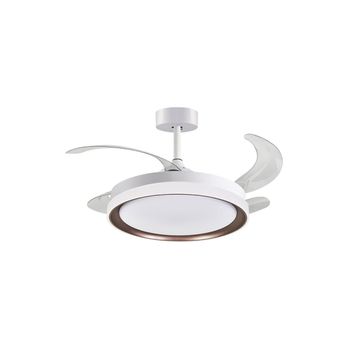 Ventilador De Techo Kigali Mini Bel Air 48w 4 Aspas Retráctiles Blanco/marrón Ø91 Cm