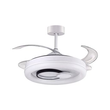 Ventilador De Techo Hersa Bel Air 116w 4 Aspas Retráctiles Mando A Distancia Blanco Ø108 Cm