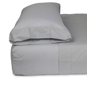 Funda De Almohada Poliéster-algodón En Colores Lisos.90 (45x110cm) Gris