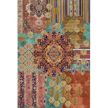 Alfombra Vintage Lavable En Lavadora Rojo/azul 200x275 Cm - Diseño Lana con  Ofertas en Carrefour