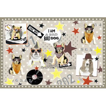 Vilber Mascotas, Mantel-tapete Comedero/bebedero - Play.dogs Color 01 (45,6 X 30,5 X 0,2 Cm)