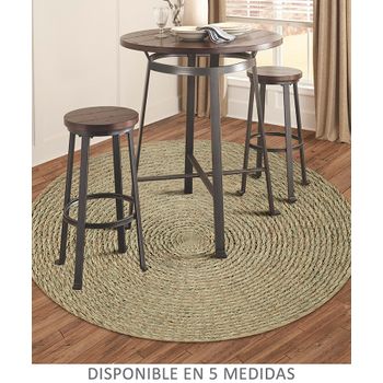 Alfombra Vinílica Acolchada, Alfombra Estampada De Pvc, Lavable Y  Antideslizante Redonda Gris, 80cm De Diámetro con Ofertas en Carrefour