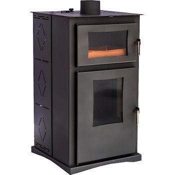 Estufa De Pellet Con Horno Joima Vitta Nature 8 Kw Gris