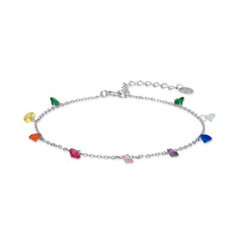 Pulsera Luxenter  De Plata De Ley 925 Con Circonita Multicolor Acabada En Rodio - Rolcon