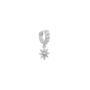 Piercing Luxenter  De Plata De Ley 925 Con Circonita Brillante Acabado En Rodio - Kaiwise