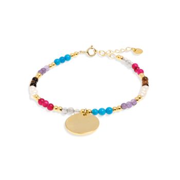 Pulsera Luxenter De Plata De Ley 925 Con Cristal Multicolor Acabada En Oro Amarillo De 18k - Lyhakk