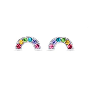 Pendientes Luxenter De Plata De Ley 925 Con Circonita Multicolor Acabados En Rodio - Arco Iris