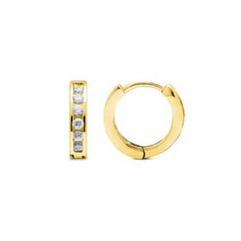 Pendientes Luxenter De Plata De Ley 925 Con Circonita Brillante Acabados En Oro Amarillo De 18k - Essential