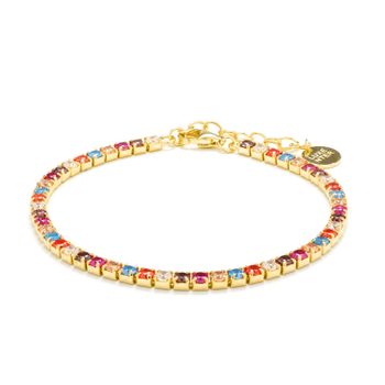 Pulsera Luxenter De Plata De Ley 925 Con Circonita Multicolor Acabada En Oro Amarillo De 18k - Tahu