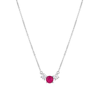 Collar Luxenter De Plata De Ley 925 Con Doblete Fucsia Acabado En Rodio