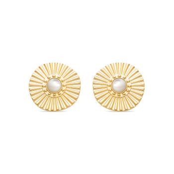 Pendientes Luxenter De Madreperla Blanca Acabados En Oro Amarillo De 18k - Masha