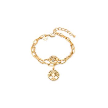 Pulsera Luxenter Arbol Vida Acabado Oro Amarillo De 18 Kts