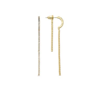 Pendientes Luxenter Dinne Con Circonita Brillante Acabado En Baño De Oro Amarillo De 18k