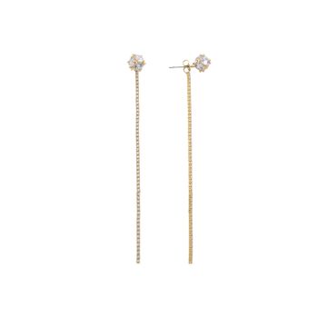 Pendientes Luxenter Kyur Con Circonita Brillante Acabado En Baño De Oro Amarillo De 18k