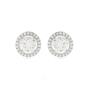 Pendientes Luxenter Gema De Leyenda De Plata De Ley 925 Y Circonita Brillante Con Acabado En Baño De Rodio