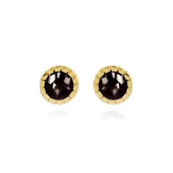 Pendientes Luxenter Naadim De Plata De Ley 925 Y Circonita Onix Con Acabado En Baño De Oro Amarillo De 18 Quilates