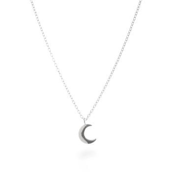 Collar Luxenter Crescent De Plata De Ley 925 Con Acabado En Baño De Rodio