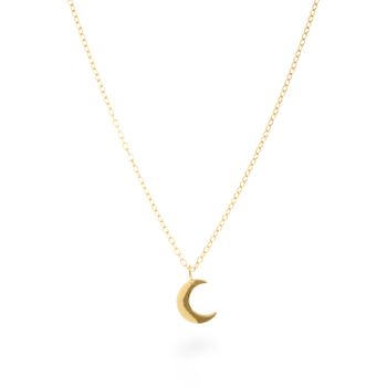 Collar Luxenter Crescent De Plata De Ley 925 Con Acabado En Baño De Oro Amarillo De 18 Quilates