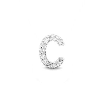 Colgante Alphabet De Plata De Ley 925 Y Circonita Brillante Con Acabado En Baño De Rodio