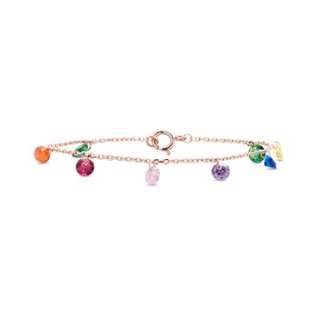 Pulsera Luxenter Rolcon De Plata De Ley 925 Y Circonita Multicolor Con Acabado En Baño Oro Rosa De 18 Quilates