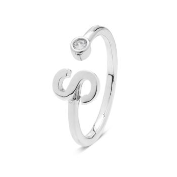 Anillo Luxenter De Plata De Ley 925 Con Circonita Brillante Acabado En Rodio - Alphabet