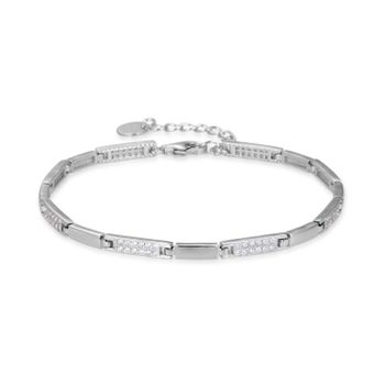 Pulsera Luxenter Kinusi De Plata De Ley 925 Y Circonita Brillante Con Acabado En Baño De Rodio