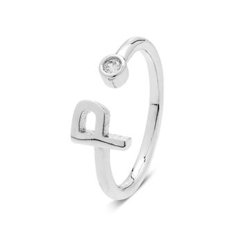 Anillo Luxenter De Plata De Ley 925 Con Circonita Brillante Acabado En Rodio - Alphabet