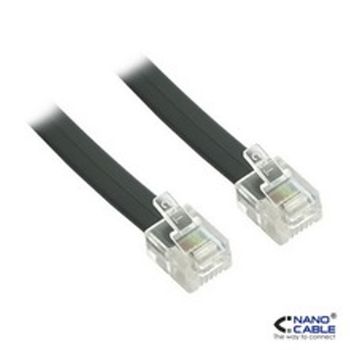 Cable De Telefono 6p4c M-m Negro 2.0 M Nanocable 10.32.0102-bk-oem