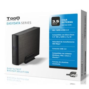 Caja Externa Tooq Tqe-3520b Hd 3.5" Ide / Sata Iii Usb 2.0 Negro