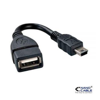 Cable Usb 2.0 Otg Tipo Mini B/m-a/h Negro 15 Cm Nanocable 10.01.3800